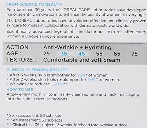 L'OrÃÂÃÂÃÂÃÂÃÂÃÂÃÂÃÂÃÂÃÂÃÂÃÂÃÂÃÂÃÂÃÂ©al anti-wrinkle cream label with product details and usage instructions.